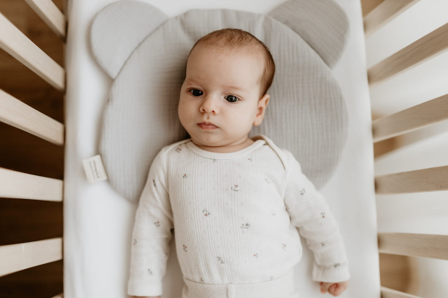 Natural Baby Almohada plana osito para bebe muselina