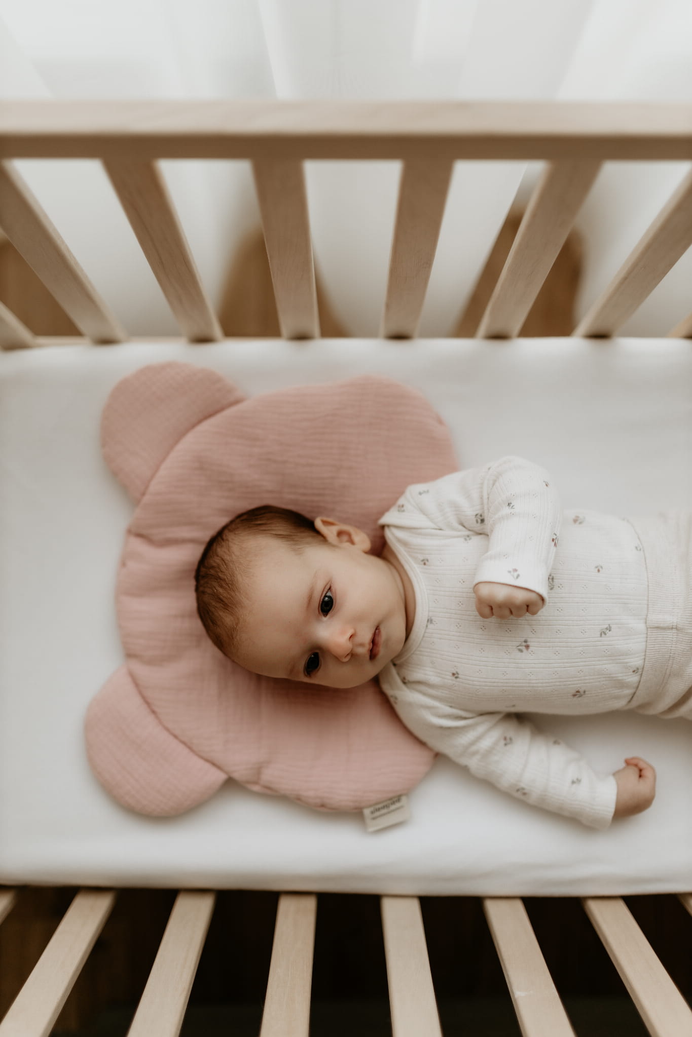 Natural Baby Almohada plana osito para bebe muselina