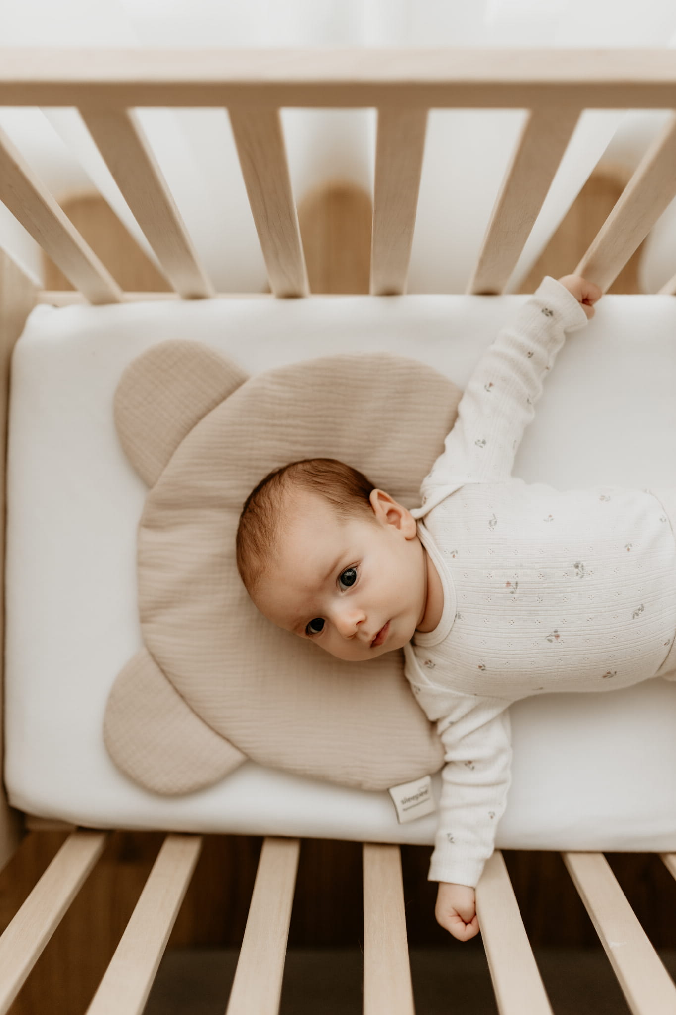 Natural Baby Almohada plana osito para bebe muselina
