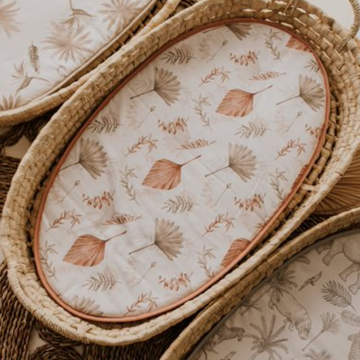 Boho & Love Pack 2 bajeras capazo algodón satinado 80x35 cm