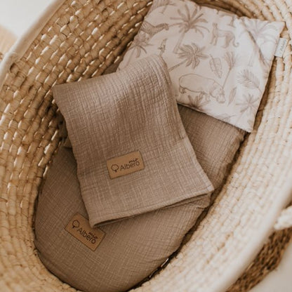Boho & Love Pack 2 bajeras capazo algodón satinado 80x35 cm