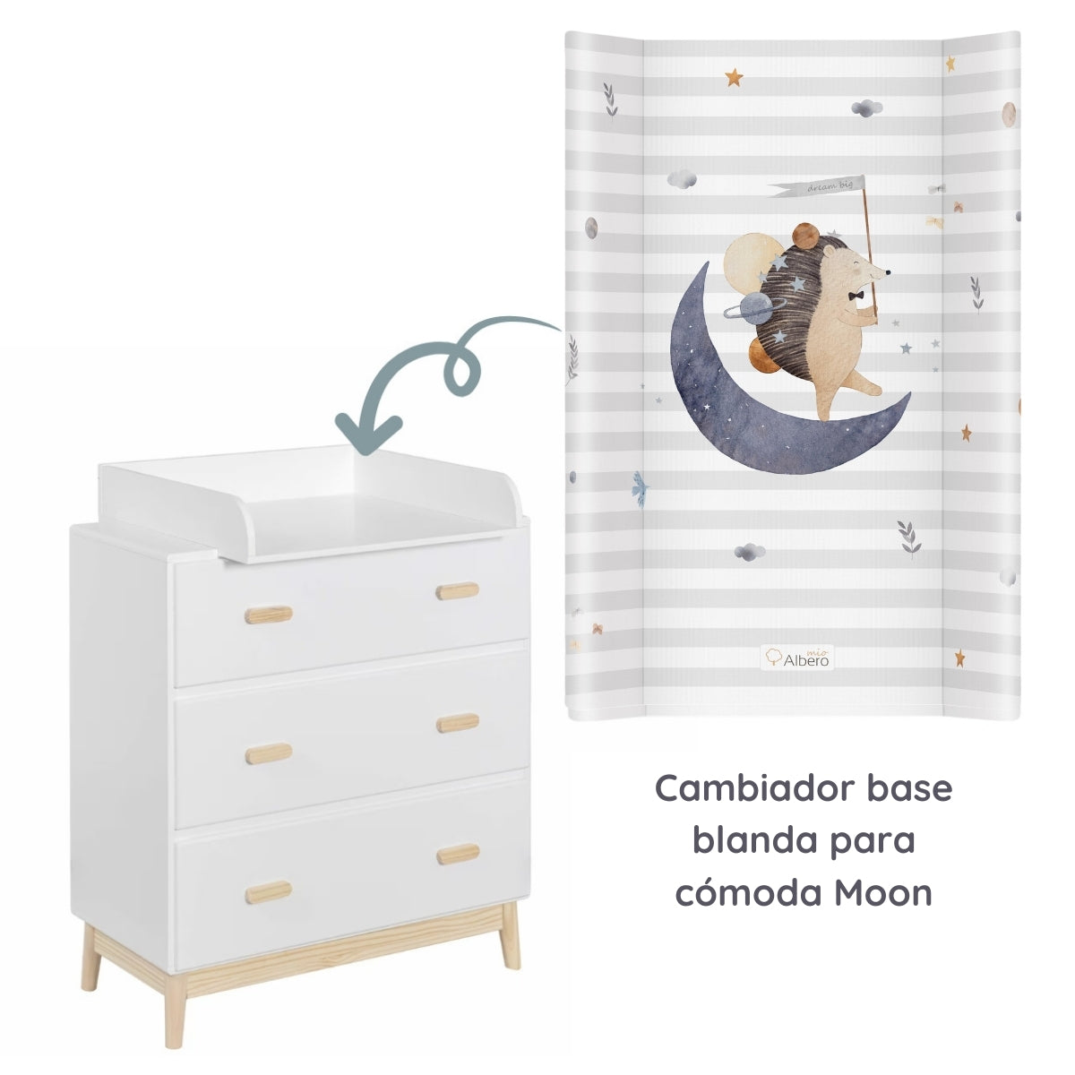 Cotton Color Cambiador base blanda para cómoda 70x47 cm