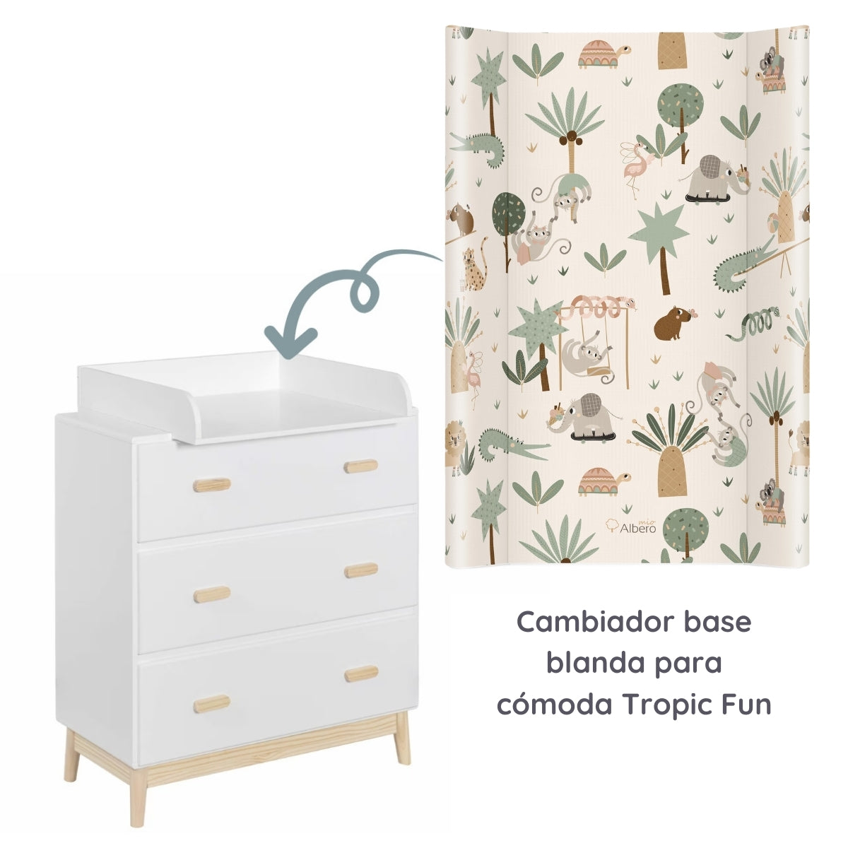 Cotton Color Cambiador base blanda para cómoda 70x47 cm