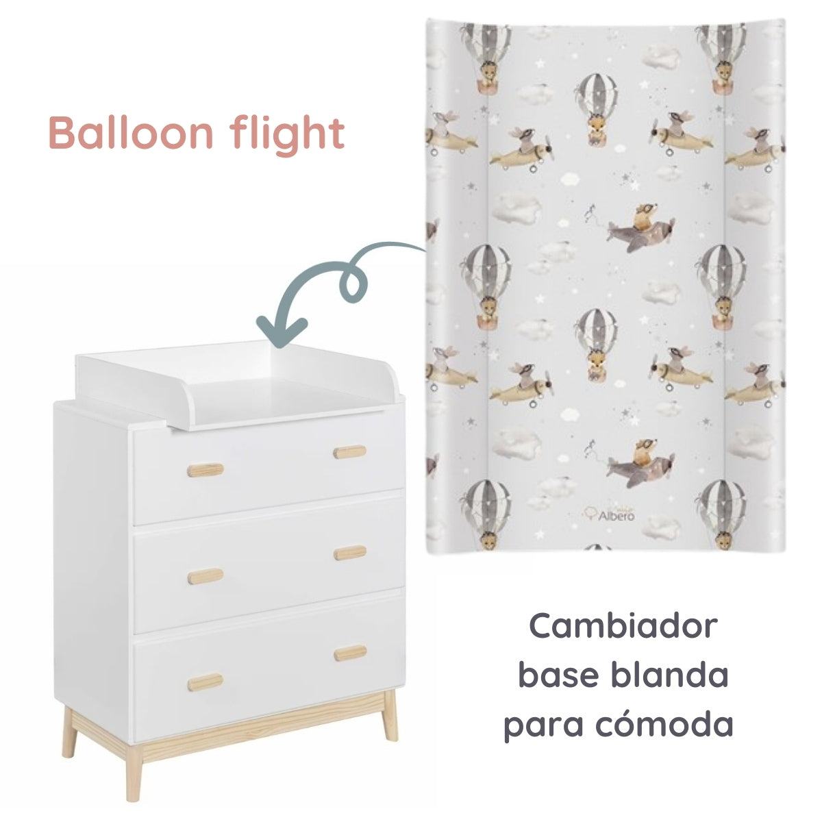 Cotton Color Cambiador base blanda para cómoda 70x47 cm
