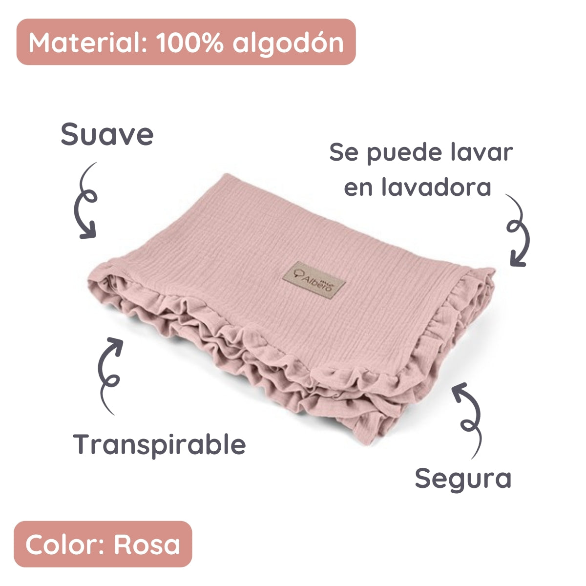 Cotton Color Manta de bebé doble Muselina Cotton Color