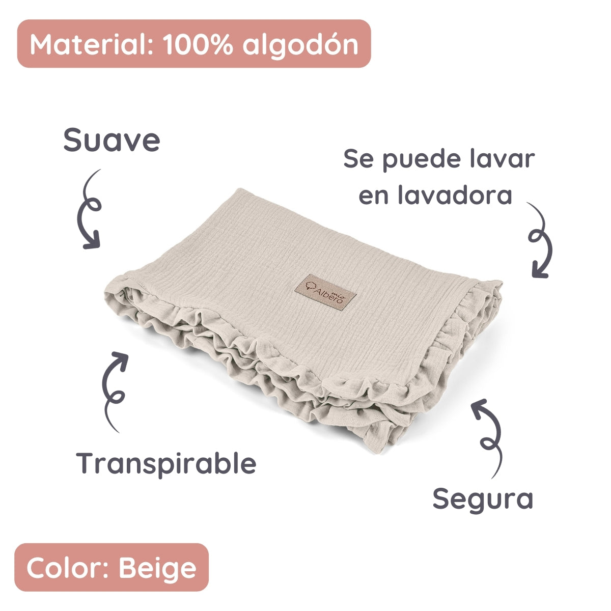 Cotton Color Manta de bebé doble Muselina Cotton Color