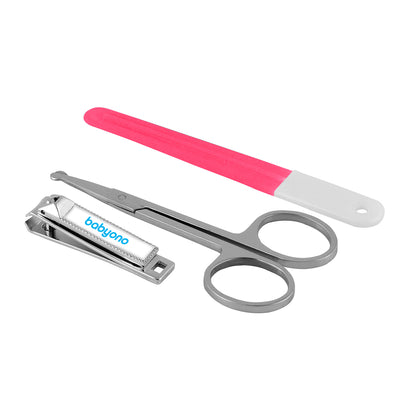 Babyono Set cortauñas tres piezas acero inox.