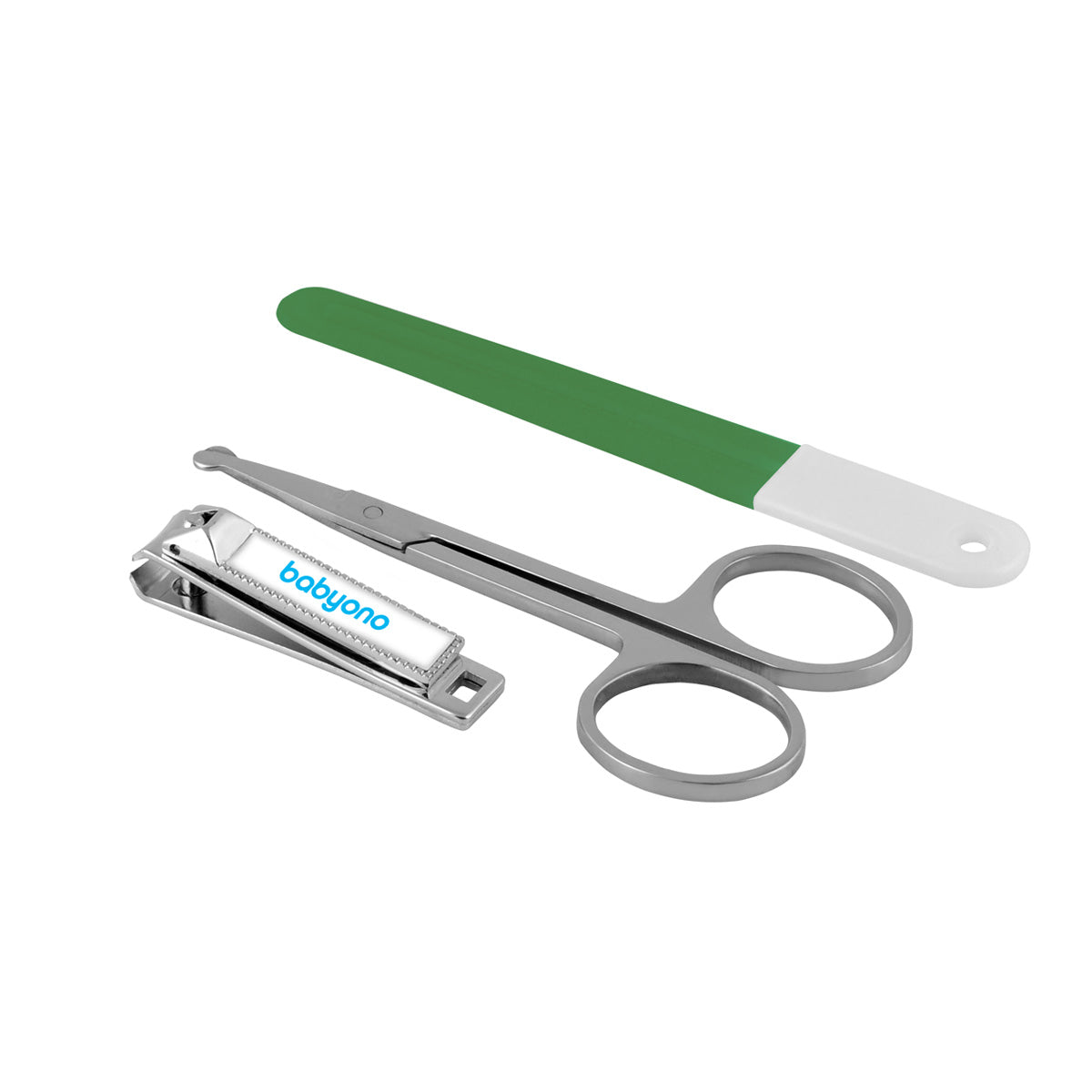 Babyono Set cortauñas tres piezas acero inox.