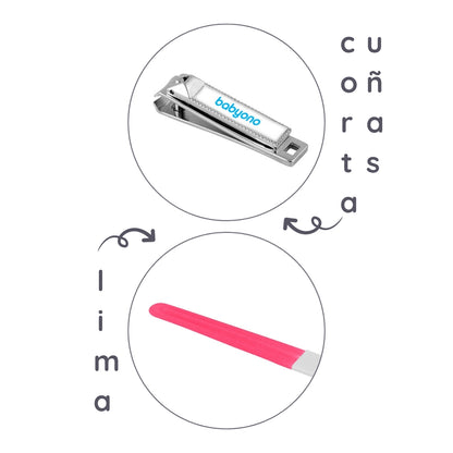 Babyono Set cortauñas tres piezas acero inox.