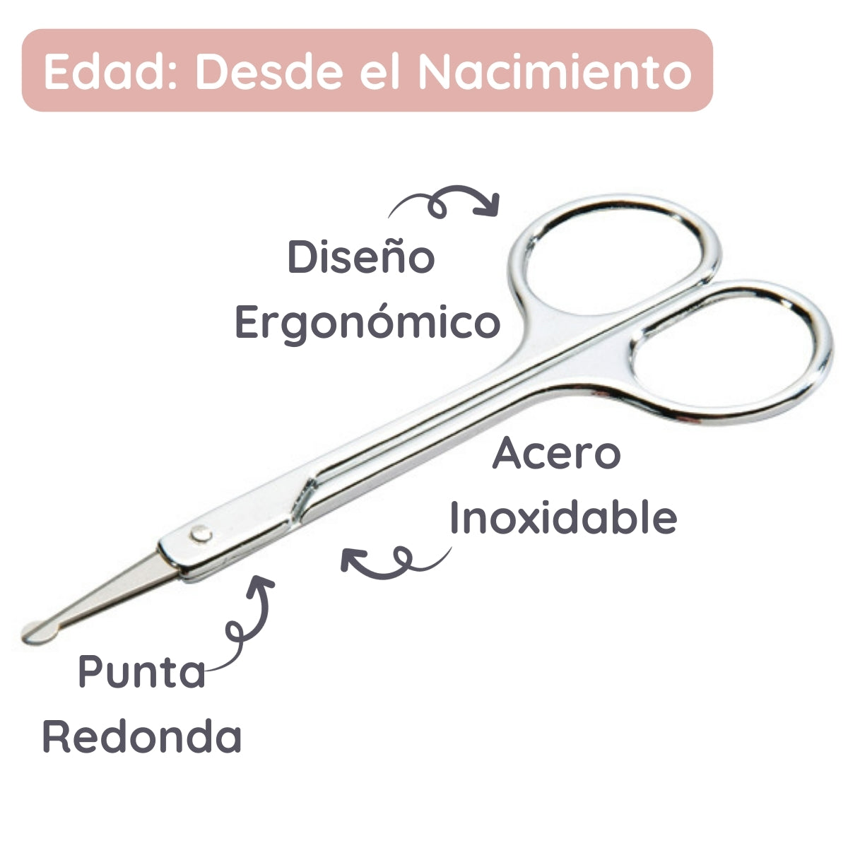 Babyono Set cortauñas tres piezas acero inox.