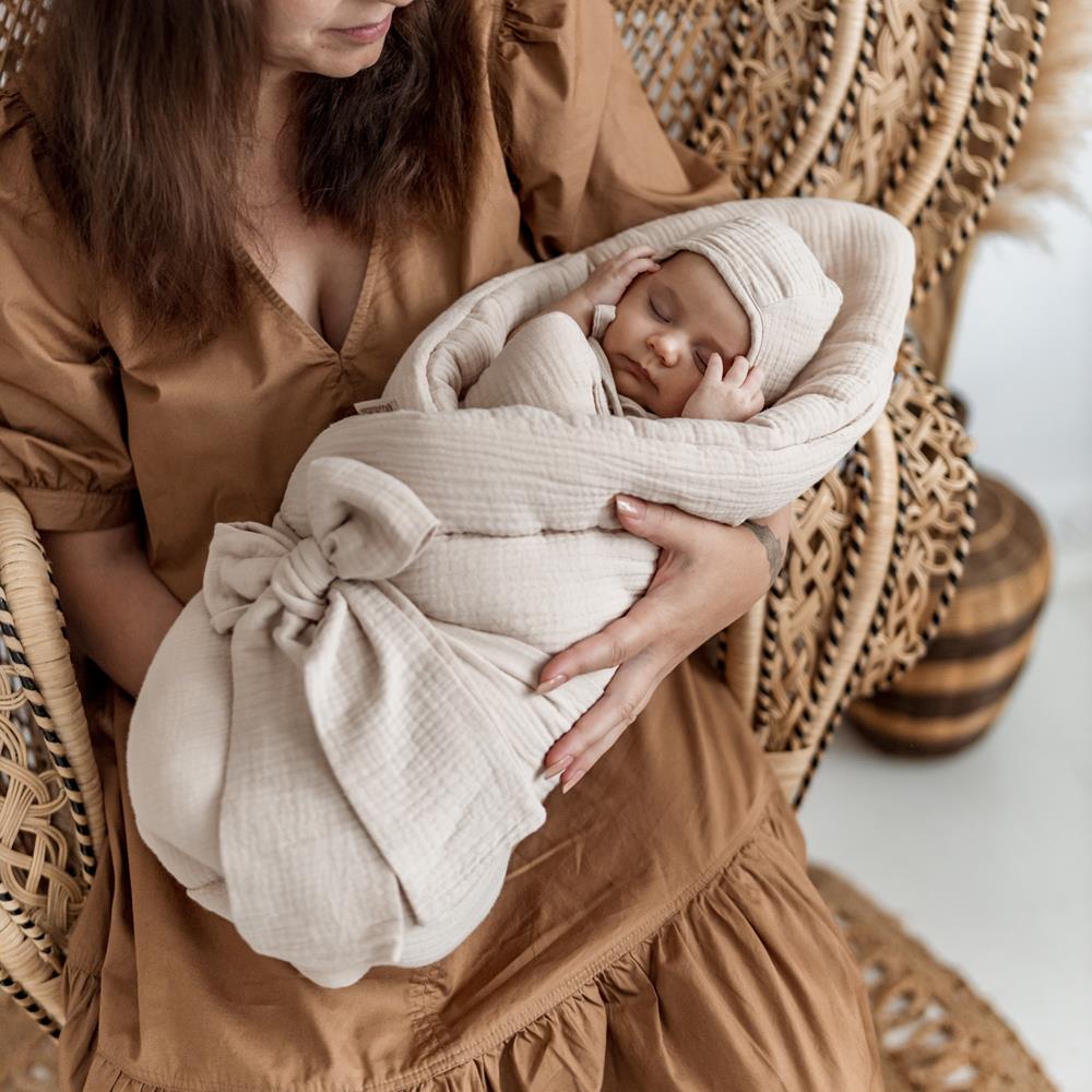 Muslin Baby Saco capazo algodón 4 en 1 reversible 75x75 cm