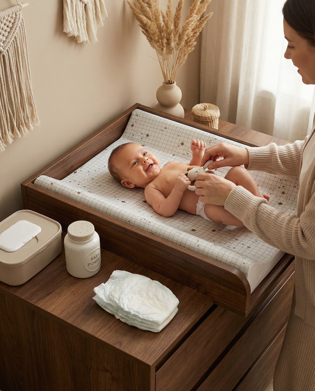 Cotton Color Cambiador base rígida 2 en 1 para Cuna y Cómoda