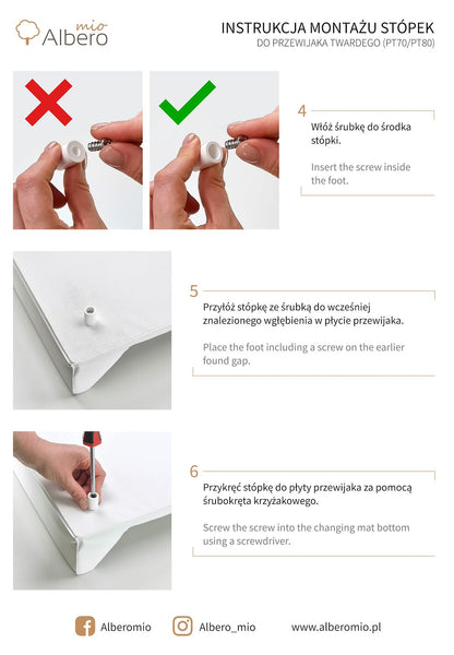 Cotton Color Cambiador base rígida 2 en 1 para Cuna y Cómoda