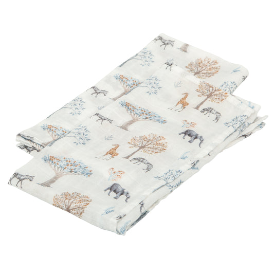 Tanzania Set 2 gasitas de muselina bebe 60x60 cm