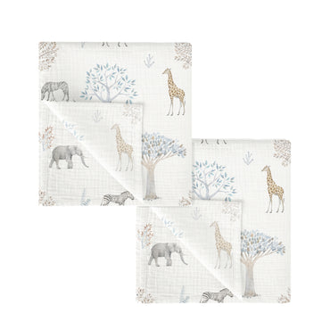 Tanzania Set 2 gasitas de muselina bebe 60x60 cm