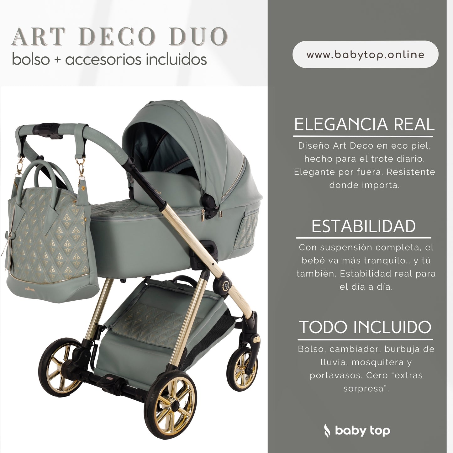 Art Deco cochecito de bebé Duo