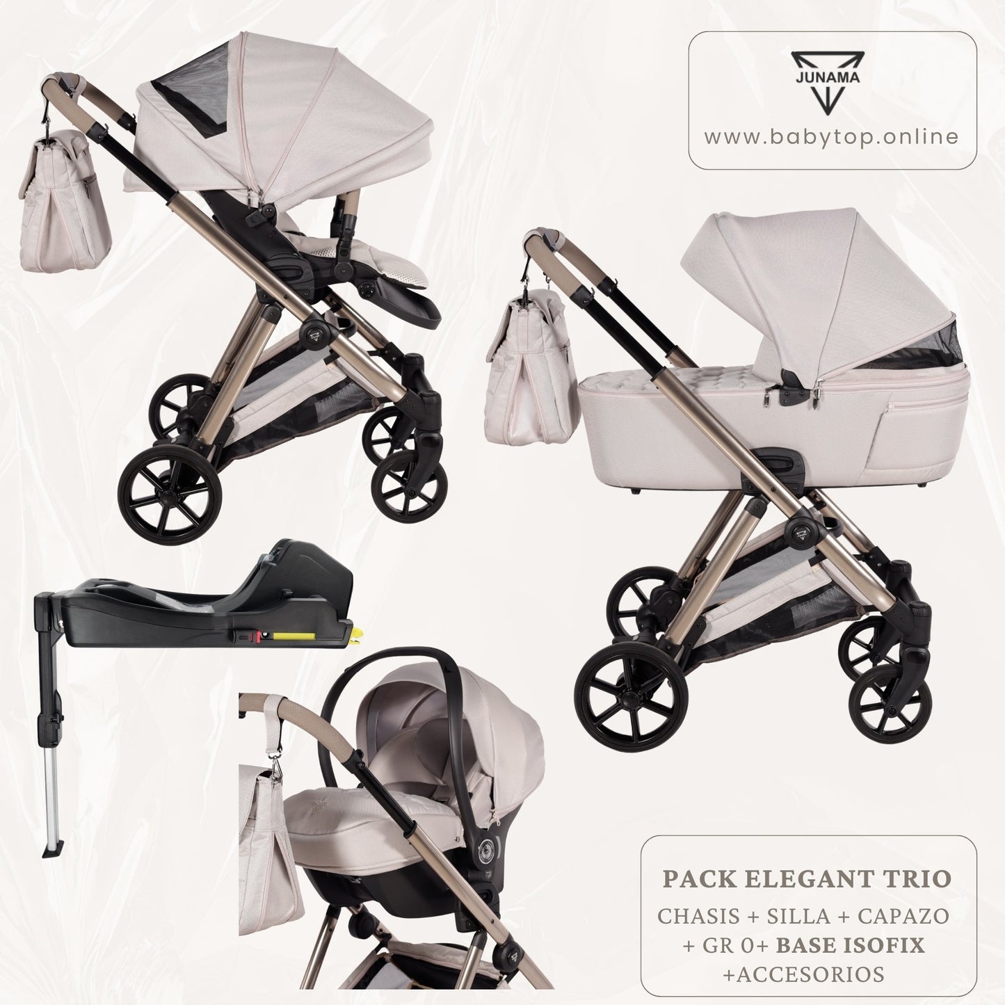 Elegant 4 en 1 Pack cochecito de bebé