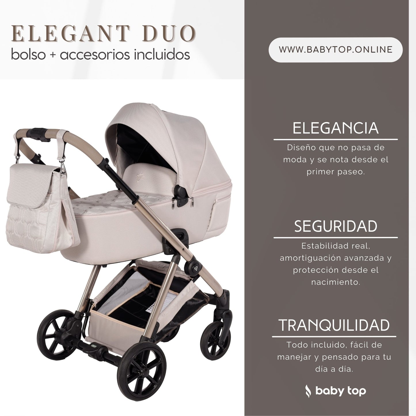 Elegant 4 en 1 Pack cochecito de bebé