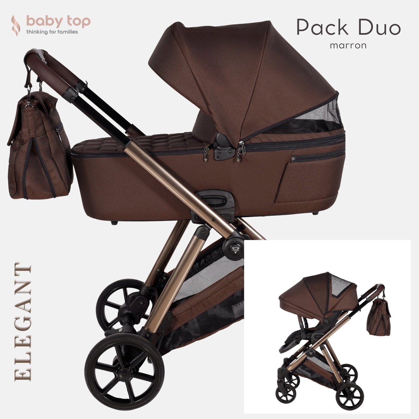 Elegant 4 en 1 Pack cochecito de bebé